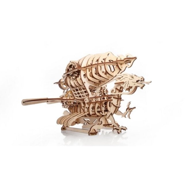 Eco Wood Art (EWA) 3D Mechanische Puzzel Piratenluchtschip Skylord, 0327, 37,1x37,7x25,5cm