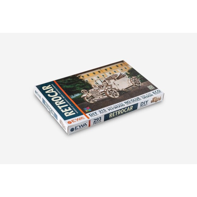 Eco-Wood-Art (EWA) 3D Mechanische Puzzel Retro Auto, 372, 30x17x15,5 cm