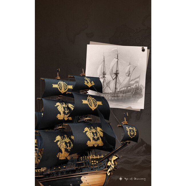 Robotime, 3D Houten Puzzel, The Seahorse Barque, MCB02, 39x18x47cm