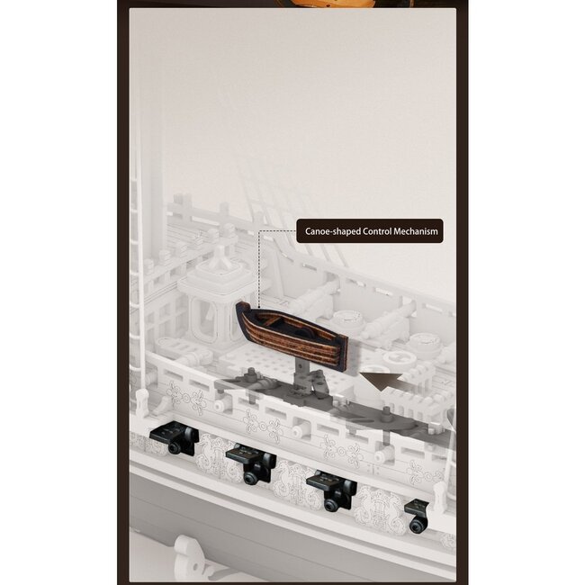 Robotime, 3D Houten Puzzel, The Seahorse Barque, MCB02, 39x18x47cm