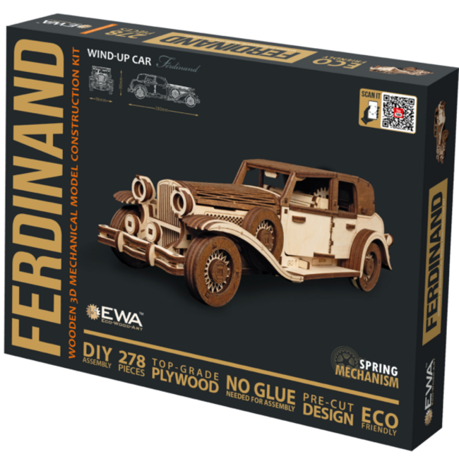 Eco Wood Art (EWA) DIY 3D Mechanical Model Ferdinand, 3878, 28 x 9,6 x 9cm