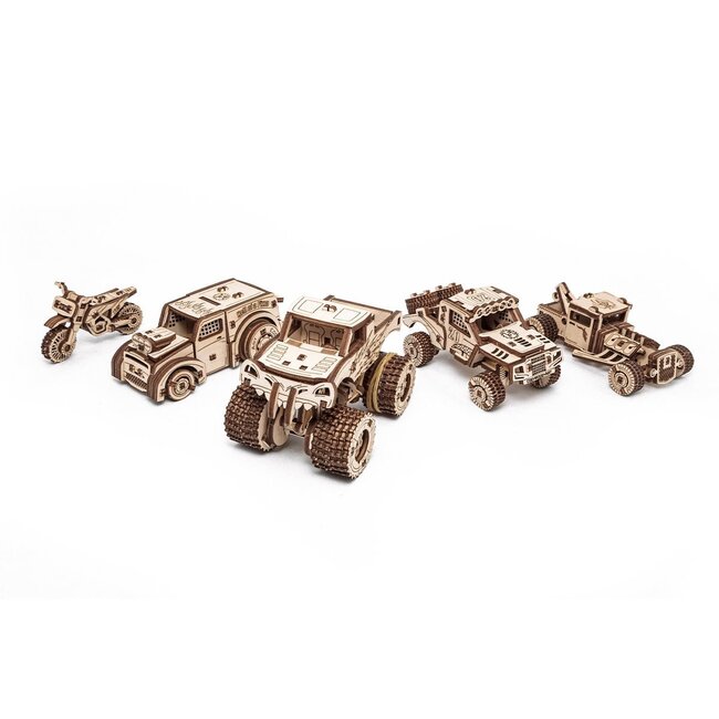 Eco Wood Art (EWA) 3D Houten Puzzel, 5 in 1 Vehicles set,1034,
