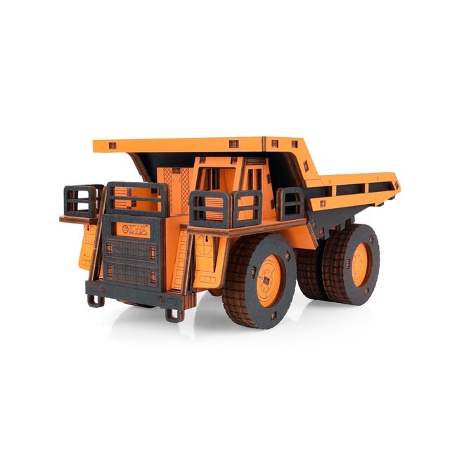 Eco Wood Art (EWA) 3D Mechanische Puzzel, Dump Truck, 3977, Oranje, 20,6x10,7x12,5cm