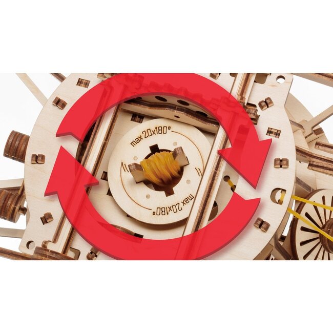 Eco Wood Art (EWA) 3D Mechanische Puzzel Moonrover wind-up Lunokhod, 1492, 32x24x23cm