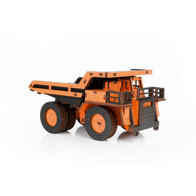 Eco Wood Art (EWA) 3D Mechanische Puzzel, Dump Truck, 3977, Oranje, 20,6x10,7x12,5cm