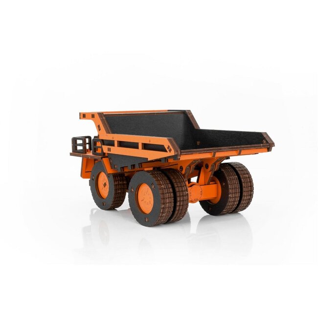 Eco Wood Art (EWA) 3D Mechanische Puzzel, Dump Truck, 3977, Oranje, 20,6x10,7x12,5cm