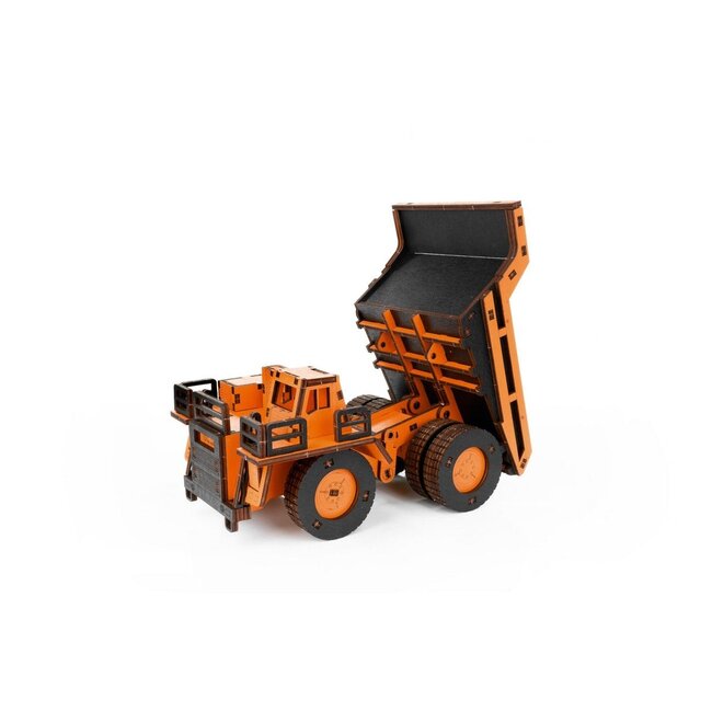 Eco Wood Art (EWA) 3D Mechanische Puzzel, Dump Truck, 3977, Oranje, 20,6x10,7x12,5cm
