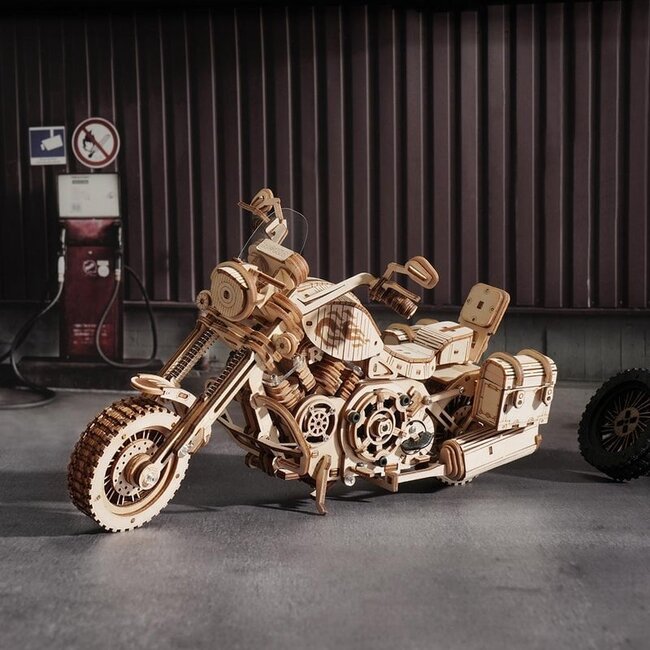 Robotime, Houten Puzzel 3D Cruiser Motorcycle, LK504, 27x11,6x16cm