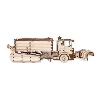 Eco Wood Art (EWA) 3D Mechanische Houten Puzzel Snowtruck, 402, 40x14,1x14,8cm