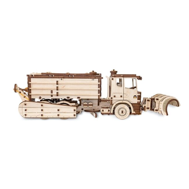 Eco Wood Art (EWA) 3D Mechanische Houten Puzzel Snowtruck, 402, 40x14,1x14,8cm
