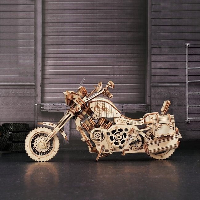 Robotime, Houten Puzzel 3D Cruiser Motorcycle, LK504, 27x11,6x16cm