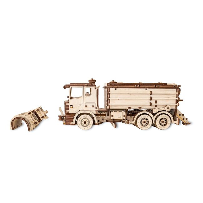 Eco Wood Art (EWA) 3D Mechanische Houten Puzzel Snowtruck, 402, 40x14,1x14,8cm