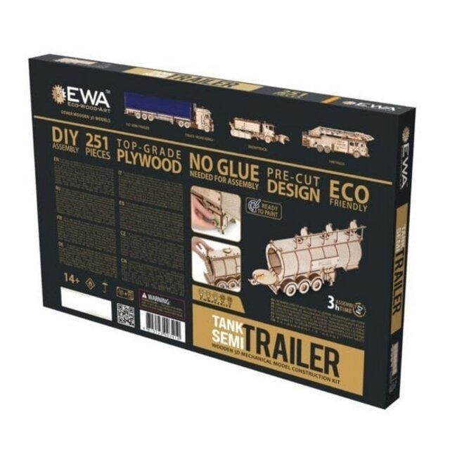 Eco Wood Art (EWA) 3D Houten Puzzel Tank Semitrailer for Truck “Road King”, 410, 39,7x10,8x20cm