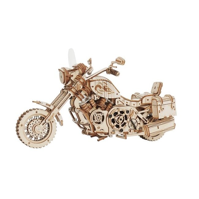 Robotime, Houten Puzzel 3D Cruiser Motorcycle, LK504, 27x11,6x16cm
