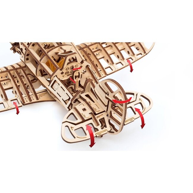 Eco Wood Art (EWA) 3D Mechanische Puzzel Airplane, 1607, 42x28,7x15,4cm