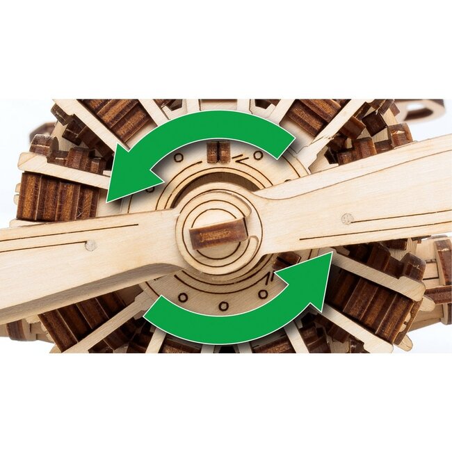 Eco Wood Art (EWA) 3D Mechanische Puzzel Airplane, 1607, 42x28,7x15,4cm