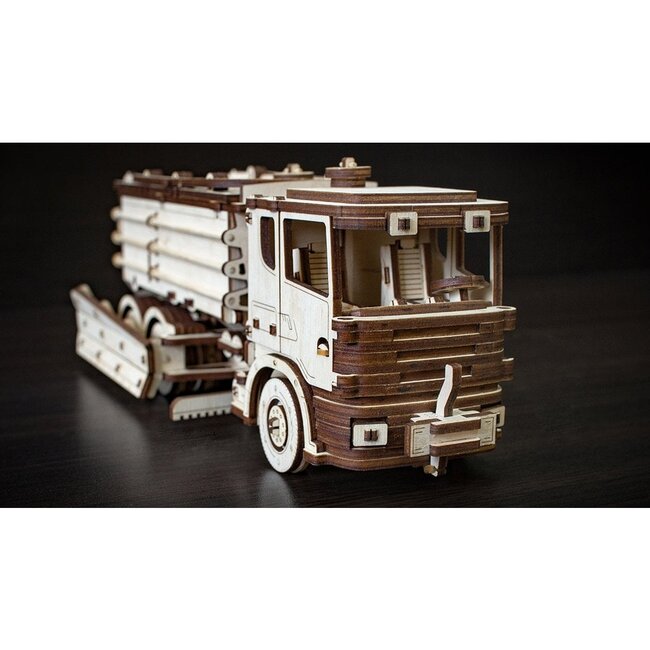 Eco Wood Art (EWA) 3D Mechanische Houten Puzzel Snowtruck, 402, 40x14,1x14,8cm