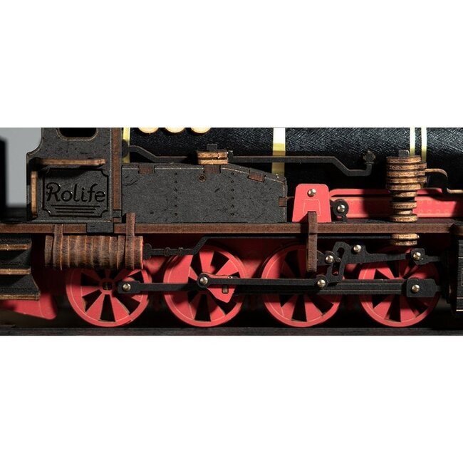 Robotime, DIY 3D Houten Modelbouwpakket, Steam Journey, TGS01, 37,6x11,3x14,5cm