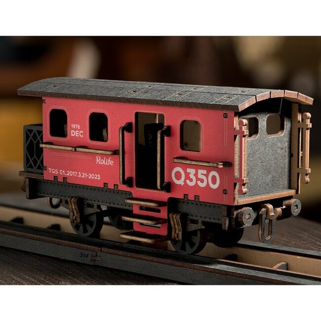 Robotime, DIY 3D Houten Modelbouwpakket, Steam Journey, TGS01, 37,6x11,3x14,5cm