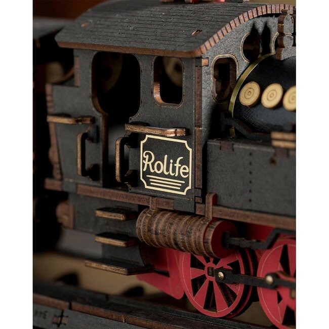 Robotime, DIY 3D Houten Modelbouwpakket, Steam Journey, TGS01, 37,6x11,3x14,5cm