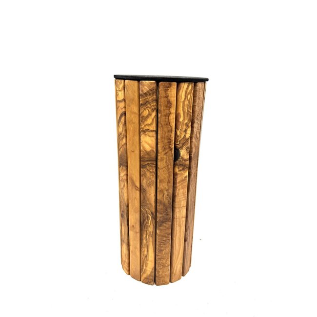 Olive Wood Animal Curne - Duurzaam ronde houten gymnasium voor huisdieren tot 40 kg, met graveeroptie