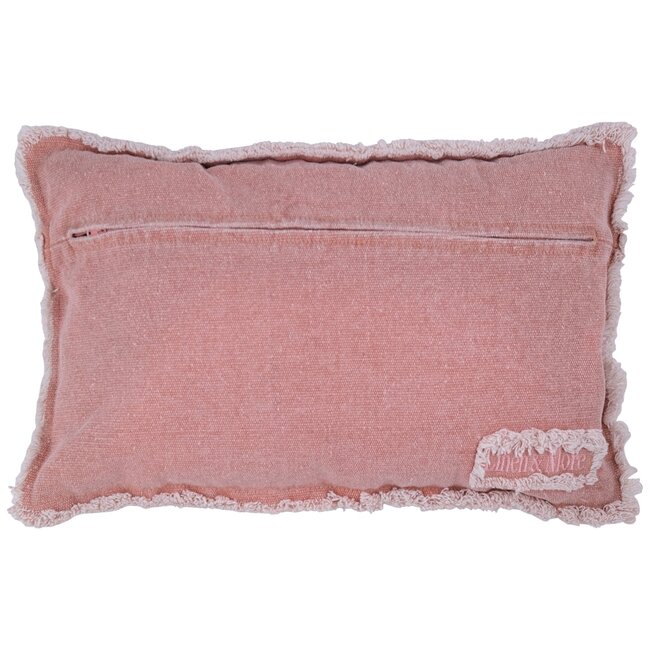 Linen & More Heavy Stonewash kussen koraal 30x50cm