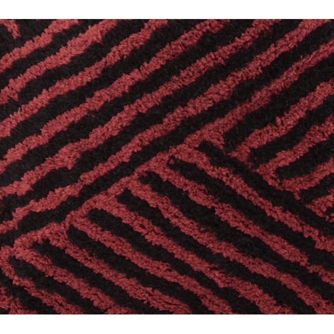 Linen & More Kingston kussen bordeaux zwart 45x45cm