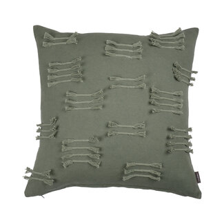 Linen & More Uneven Ruffle kussen groen 50x50cm
