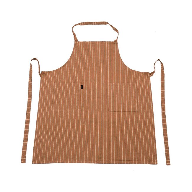 Linen & More Pinstripe Cafe Schort bruin 75x90cm