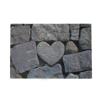 Mars & More Deurmat Hart in steen 75x50cm