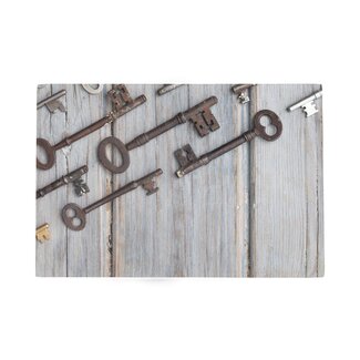 Mars & More Deurmat Oude sleutels hout 75x50cm