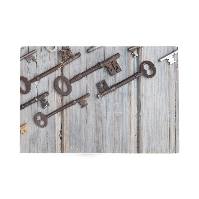Mars & More Deurmat Oude sleutels hout 75x50cm