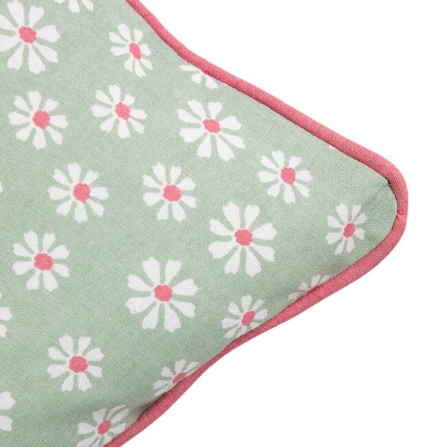 Linen & More Daisy Flowers Kussen groen 50x50cm