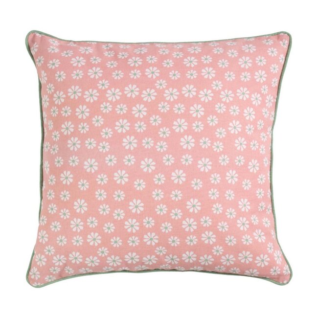 Linen & More Daisy Flowers Kussen roze 50x50cm