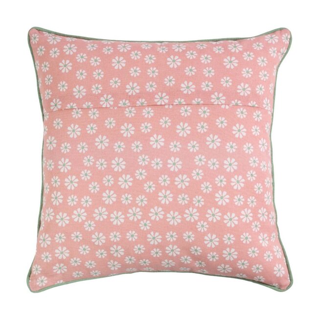 Linen & More Daisy Flowers Kussen roze 50x50cm