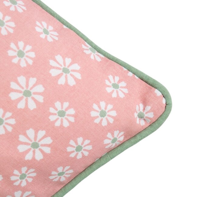 Linen & More Daisy Flowers Kussen roze 50x50cm