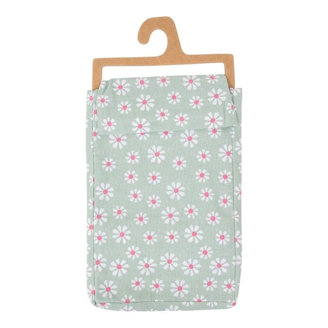 Linen & More Daisy Flowers Tafelloper groen 50x140cm