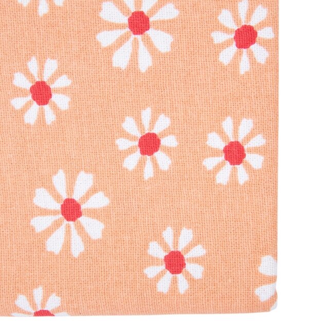 Linen & More Daisy Flowers Tafelloper oranje 50x140cm