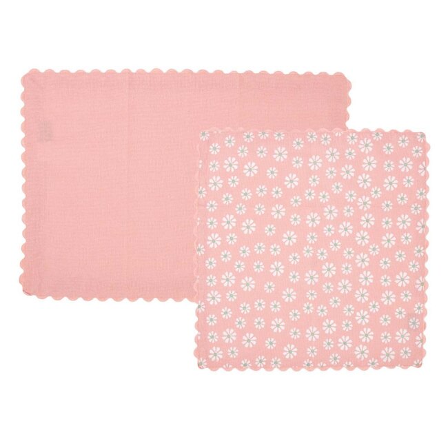 Linen & More Daisy Flowers Keukenset 35x50/40x40cm roze (set of 8)