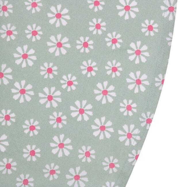 Linen & More Daisy Flowers Tafelkleed Textiel groen rond 160cm