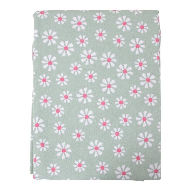 Linen & More Daisy Flowers Tafelkleed Textiel groen rond 160cm
