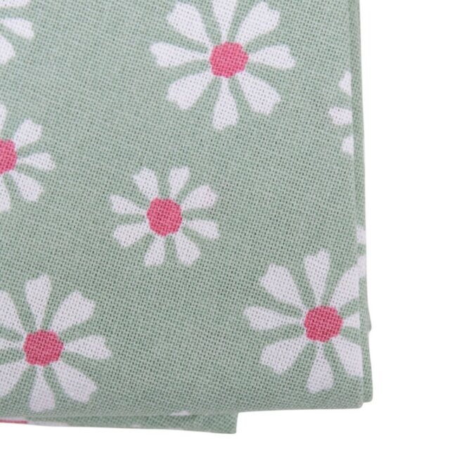 Linen & More Daisy Flowers Tafelkleed Textiel groen rond 160cm