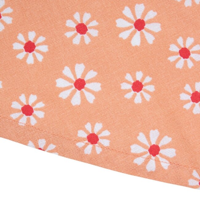 Linen & More Daisy Flowers Tafelkleed Textiel oranje rond 160cm