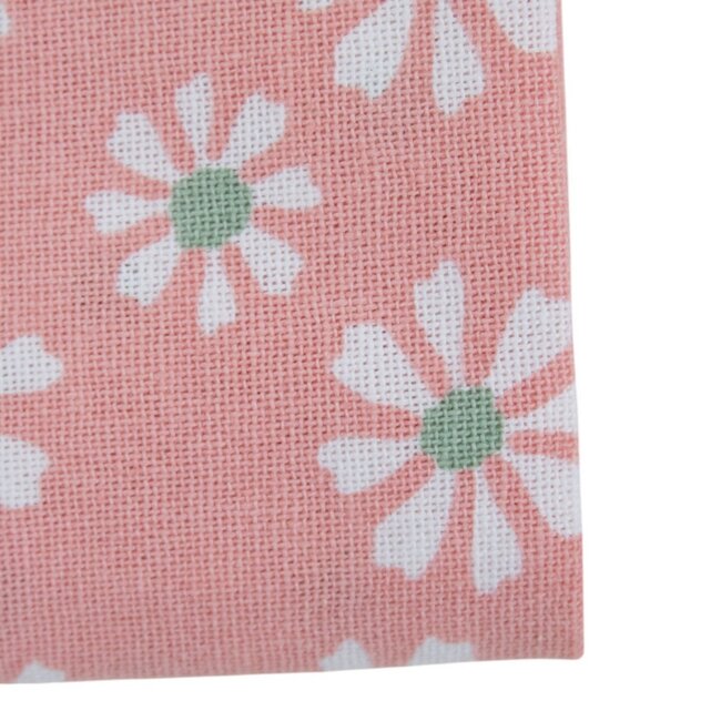 Linen & More Daisy Flowers Tafelkleed Textiel roze rond 160cm