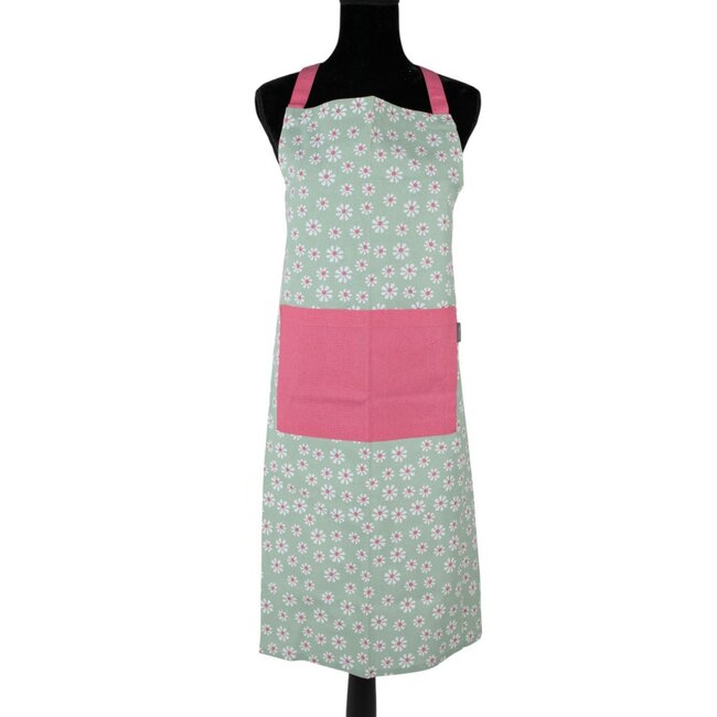 Linen & More Daisy Flowers Schort groen 75x90cm