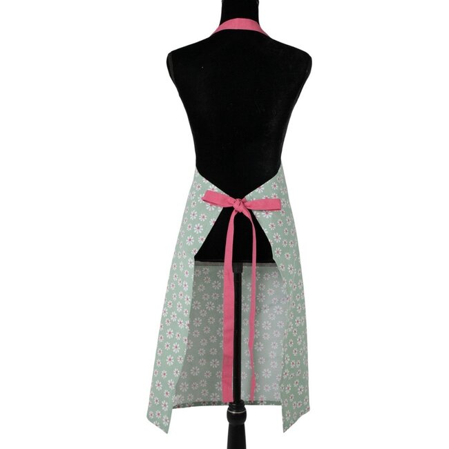 Linen & More Daisy Flowers Schort groen 75x90cm