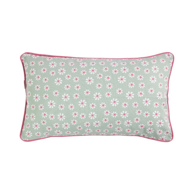 Linen & More Daisy Flowers Kussen groen 30x50cm