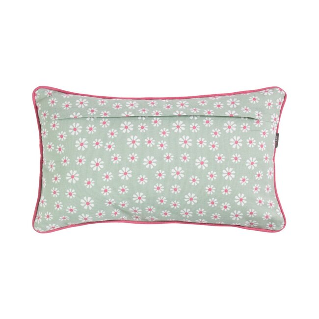 Linen & More Daisy Flowers Kussen groen 30x50cm