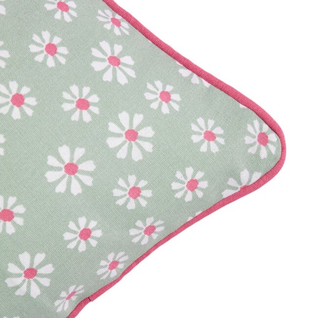 Linen & More Daisy Flowers Kussen groen 30x50cm