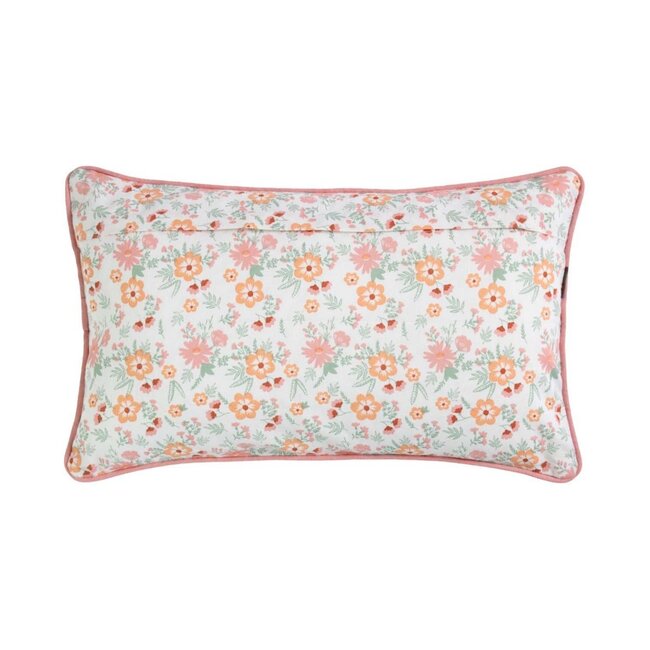 Linen & More Freddie Flowers Kussen roze 30x50cm
